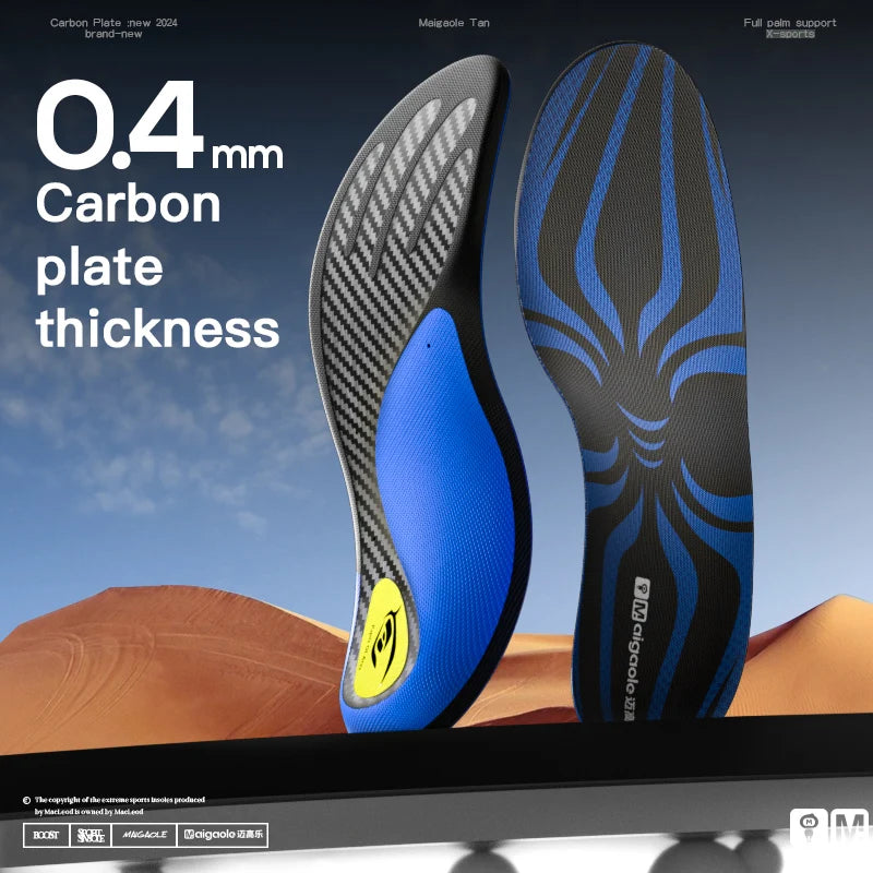 Mcgola Casual Running Carbon Plate Insole to Help Beginners Running Insole Full Palm Rebound Sports